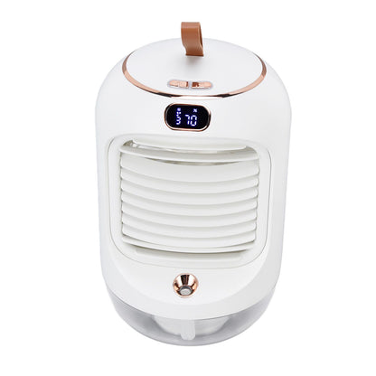 Mini Air Conditioner Humidifier Aromather 3 Gears 5 Blades USB Charging Night Light Water Cooling Fan White V1294-YM0523-3113220038611
