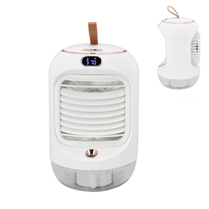 Mini Air Conditioner Humidifier Aromather 3 Gears 5 Blades USB Charging Night Light Water Cooling Fan White V1294-YM0523-3113220038611