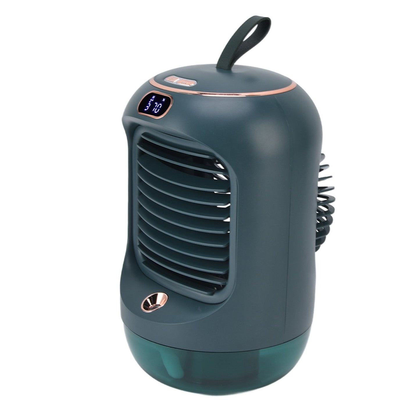Mini Air Conditioner Humidifier Aromather 3 Gears 5 Blades USB Charging Night Light Water Cooling Fan Green V1294-YM0523-3113220038613