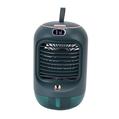 Mini Air Conditioner Humidifier Aromather 3 Gears 5 Blades USB Charging Night Light Water Cooling Fan Green V1294-YM0523-3113220038613