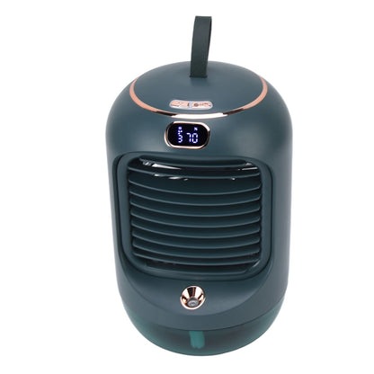 Mini Air Conditioner Humidifier Aromather 3 Gears 5 Blades USB Charging Night Light Water Cooling Fan Green V1294-YM0523-3113220038613
