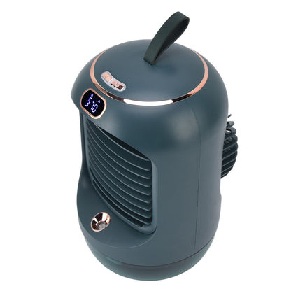 Mini Air Conditioner Humidifier Aromather 3 Gears 5 Blades USB Charging Night Light Water Cooling Fan Green V1294-YM0523-3113220038613