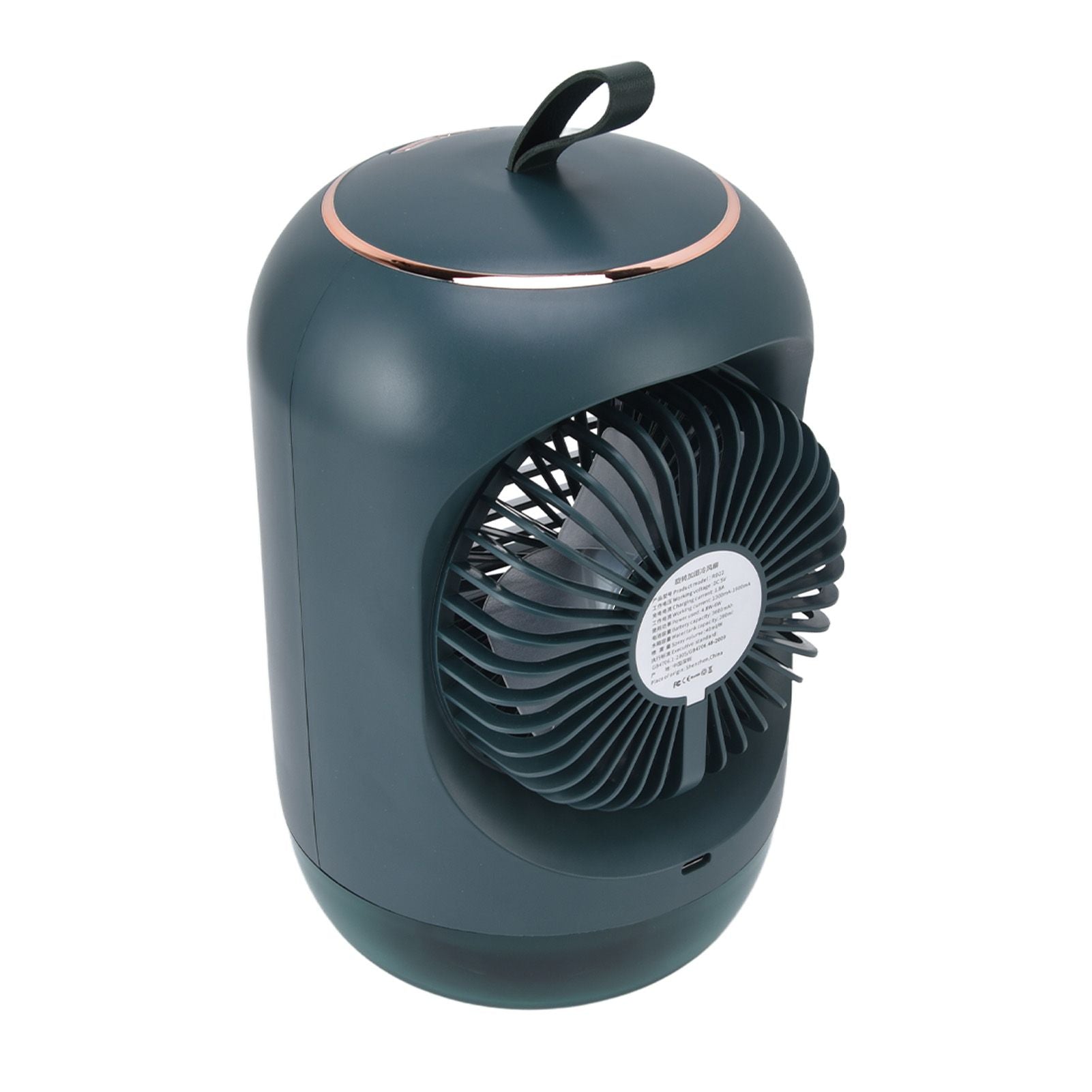 Mini Air Conditioner Humidifier Aromather 3 Gears 5 Blades USB Charging Night Light Water Cooling Fan Green V1294-YM0523-3113220038613