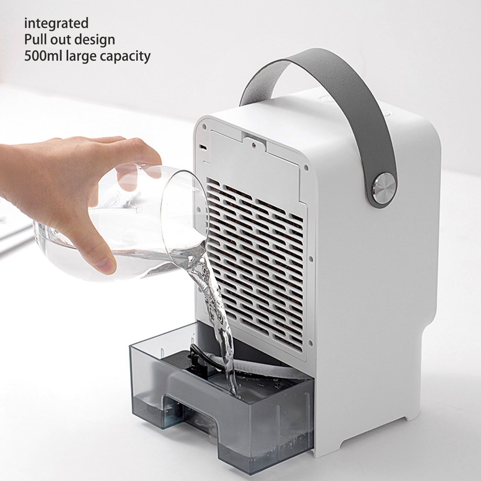 Fan Humidifier 500ml USB Powered 6W 2A 5V Air Cooler Three Levels Adjustable Pull Out Design Windowless Air V1294-YM0523-3113220039311