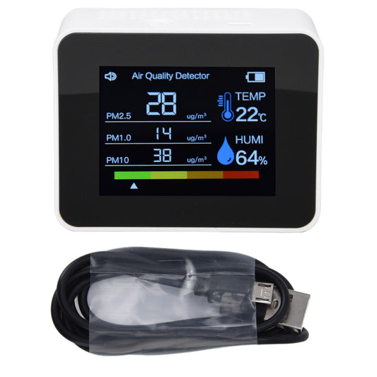 Air Quality Monitor 8 in 1 Real Time Color Screen Space Saving Widely Used CO2 Detector for TVOC HCHO PM2.5 V1294-YM0523-3113220040812