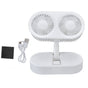 Desktop Double Fan Dual Motor 135 degrees Angle Adjustable Handheld Fan Three Levels Adjustable Low Noise V1294-YM0523-3113220041611