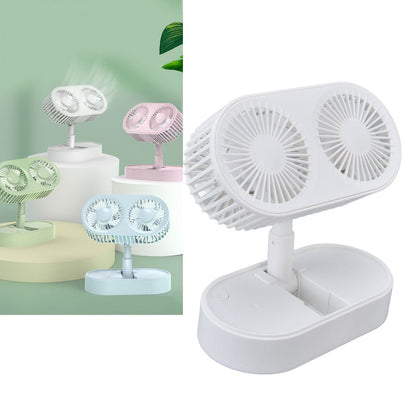 Desktop Double Fan Dual Motor 135 degrees Angle Adjustable Handheld Fan Three Levels Adjustable Low Noise V1294-YM0523-3113220041611
