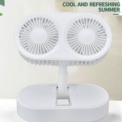 Desktop Double Fan Dual Motor 135 degrees Angle Adjustable Handheld Fan Three Levels Adjustable Low Noise V1294-YM0523-3113220041611