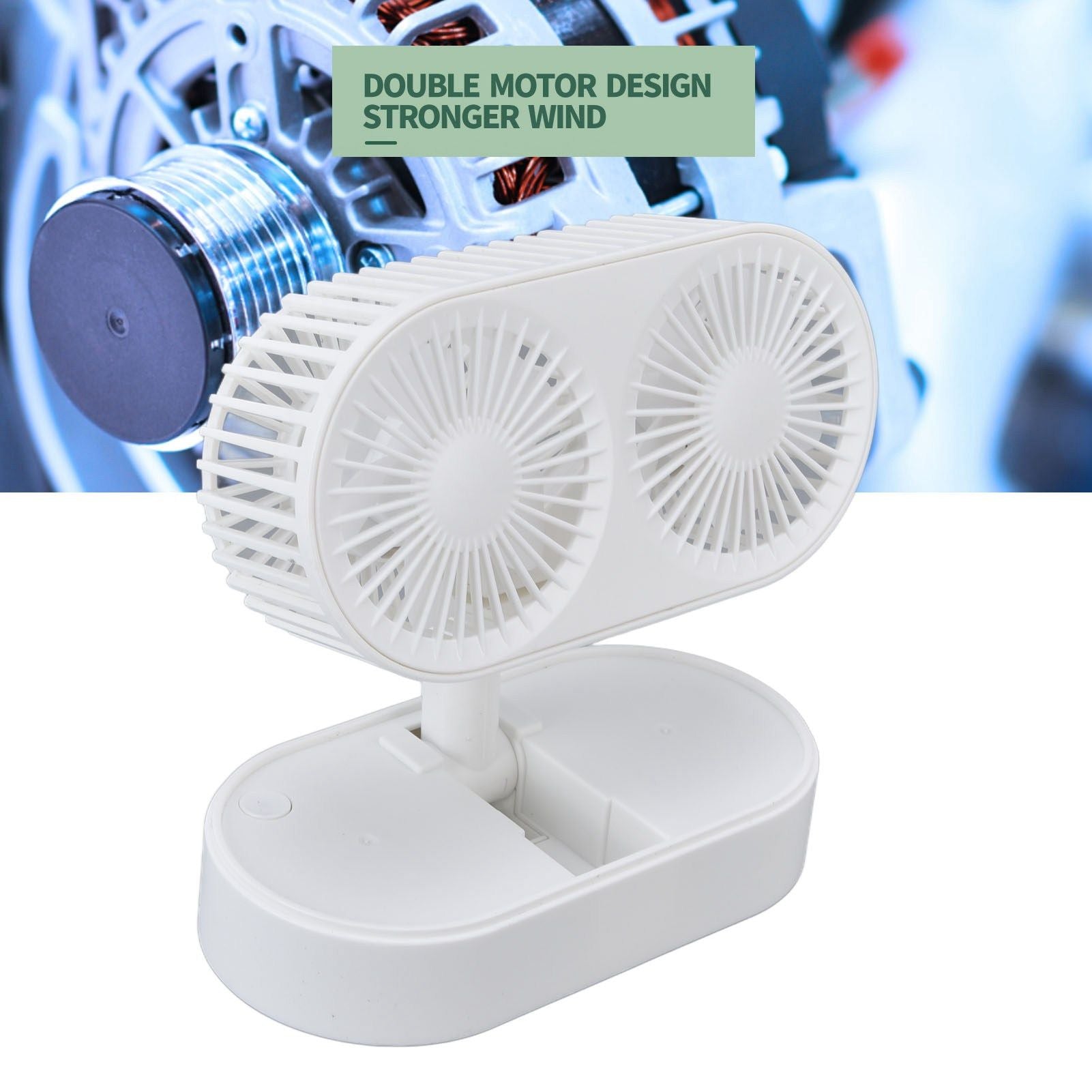 Desktop Double Fan Dual Motor 135 degrees Angle Adjustable Handheld Fan Three Levels Adjustable Low Noise V1294-YM0523-3113220041611