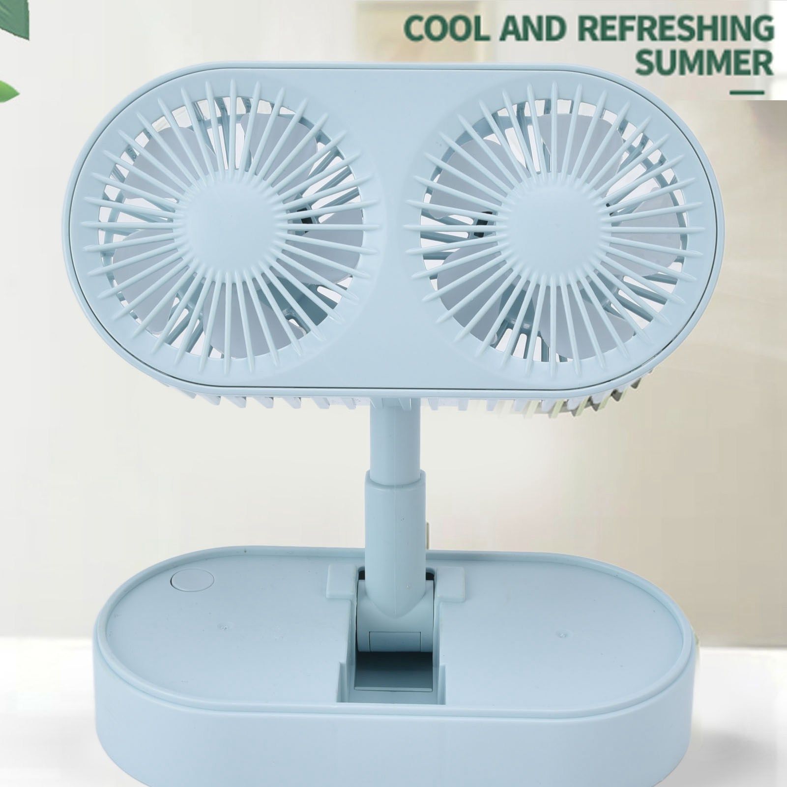 Desktop Double Fan Dual Motor 135 degrees Angle Adjustable Handheld Fan Three Levels Adjustable Low Noise V1294-YM0523-3113220041613