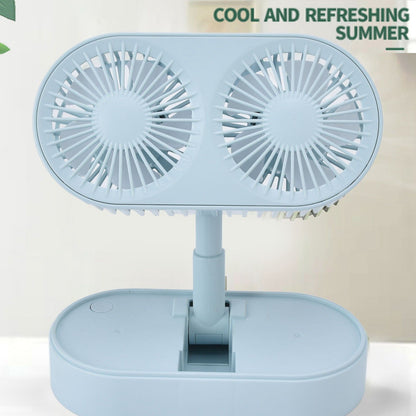 Desktop Double Fan Dual Motor 135 degrees Angle Adjustable Handheld Fan Three Levels Adjustable Low Noise V1294-YM0523-3113220041613