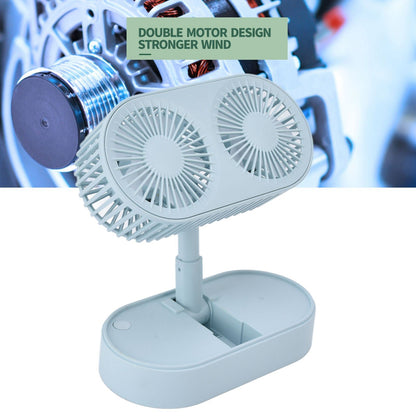 Desktop Double Fan Dual Motor 135 degrees Angle Adjustable Handheld Fan Three Levels Adjustable Low Noise V1294-YM0523-3113220041613