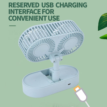 Desktop Double Fan Dual Motor 135 degrees Angle Adjustable Handheld Fan Three Levels Adjustable Low Noise V1294-YM0523-3113220041613