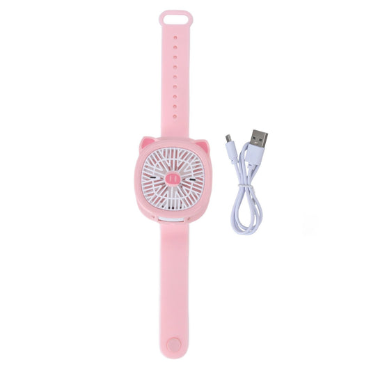 Cartoon Watch Fan USB Charging Plastic Wrist Fan Wireless Mini Watch Fan with Detachable Strap Fan for Kids V1294-YM0523-3113220041711