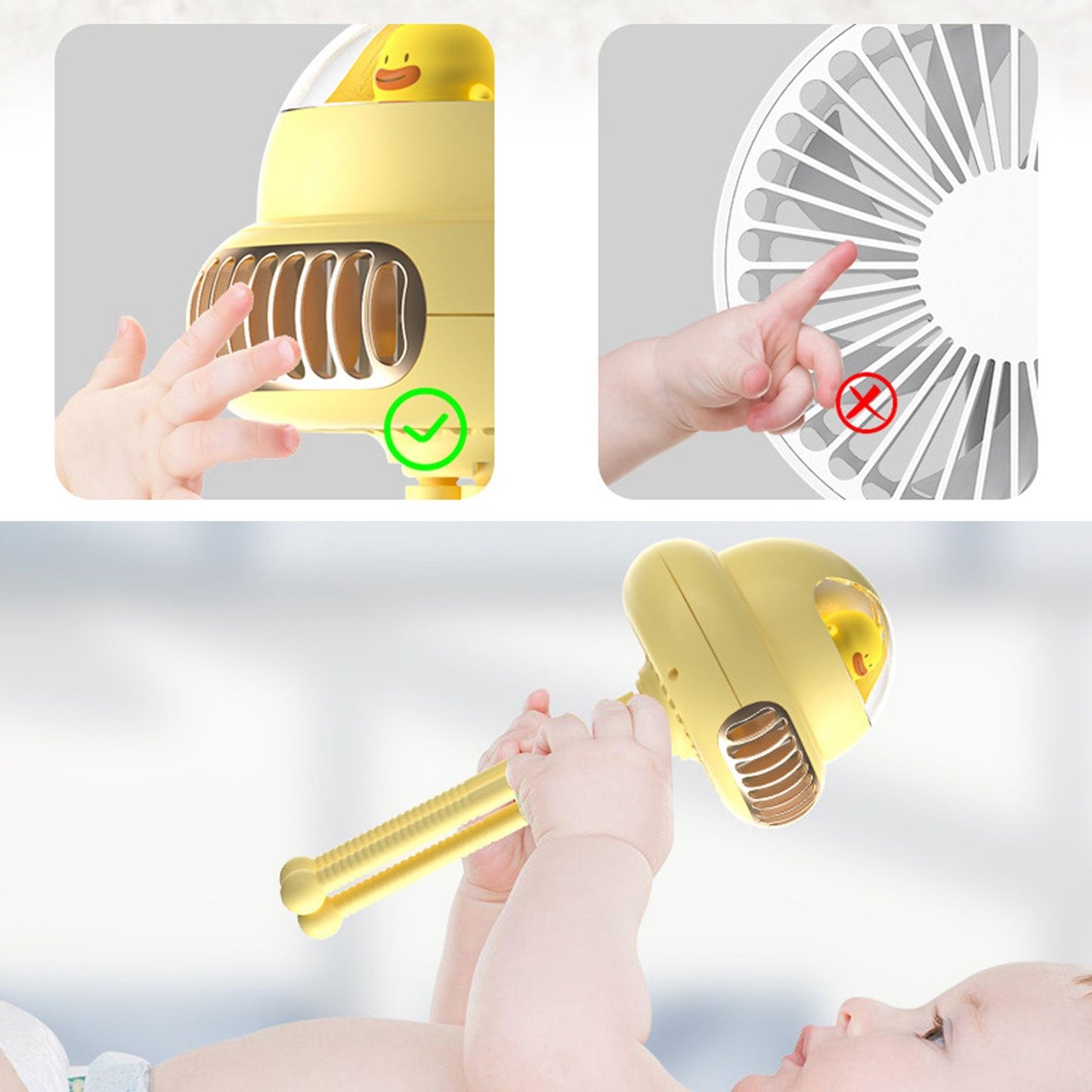 Stroller Fan Bendable Octopus Legs Space Capsule Leafless Fan Multifunctional Portable 3 Speed Stroller V1294-YM0523-3113220044012
