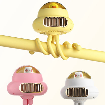 Stroller Fan Bendable Octopus Legs Space Capsule Leafless Fan Multifunctional Portable 3 Speed Stroller V1294-YM0523-3113220044012
