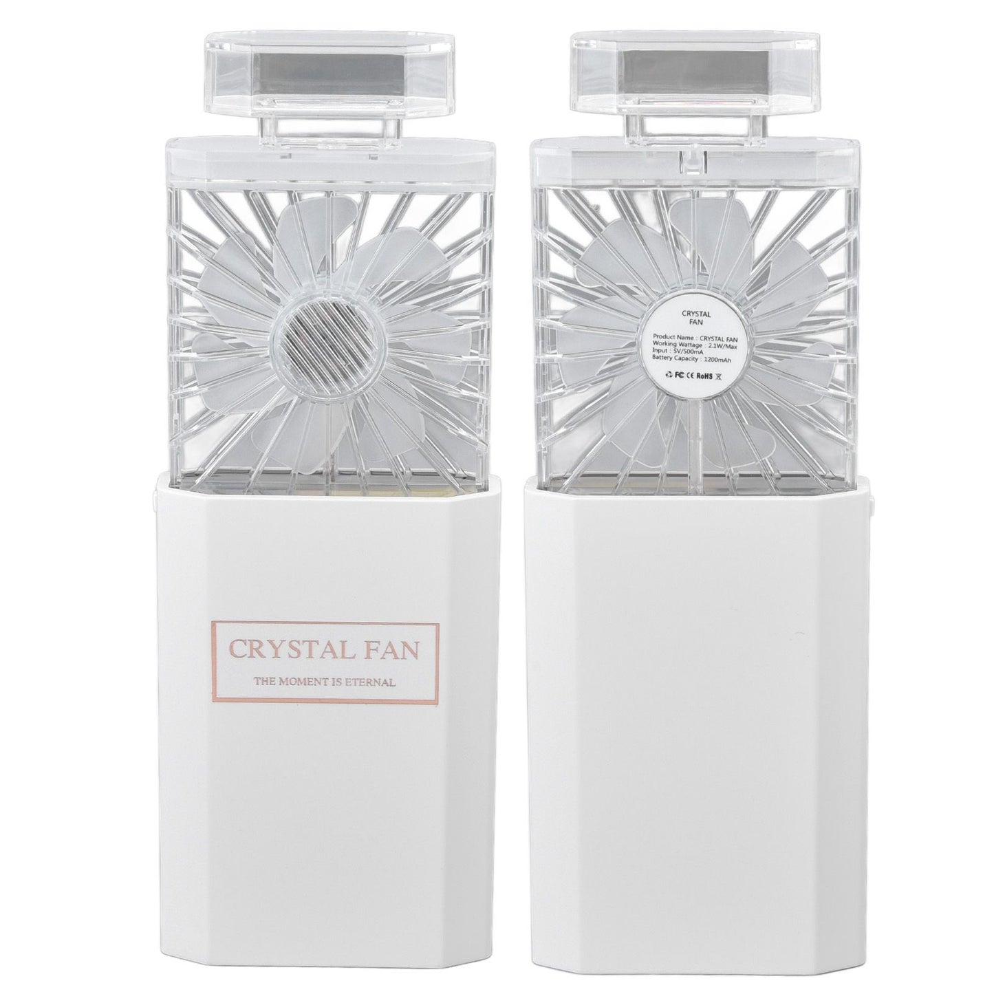 Handheld Fan 3 Speed Ladies Small Fan USB 1200mAh Battery Rechargeable Handheld Portable Pull Out Design V1294-YM0523-3113220045212