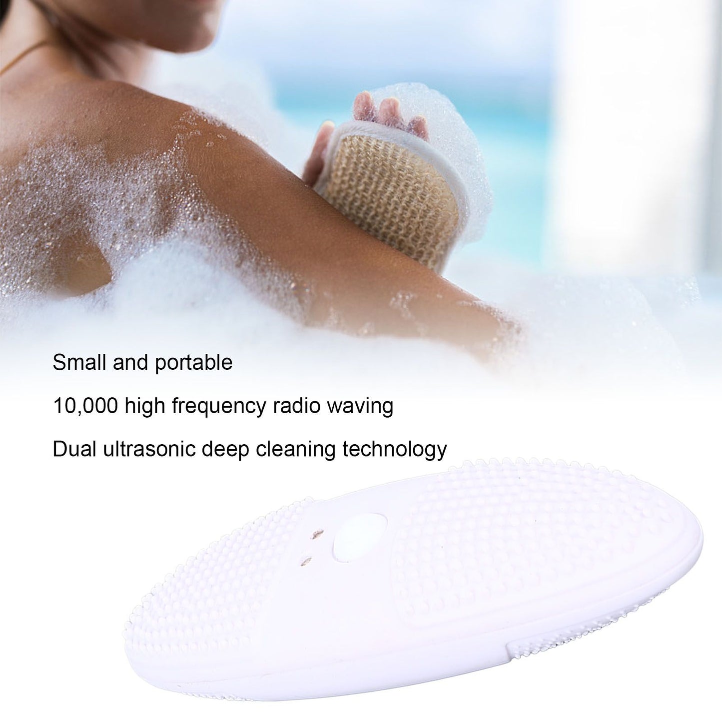 Ultrasonic Scrubber 3 Levels USB Charging High Frequency Vibration Dual Waving Ultrasonic Vegetable Washing V1294-YM0523-3113220045311