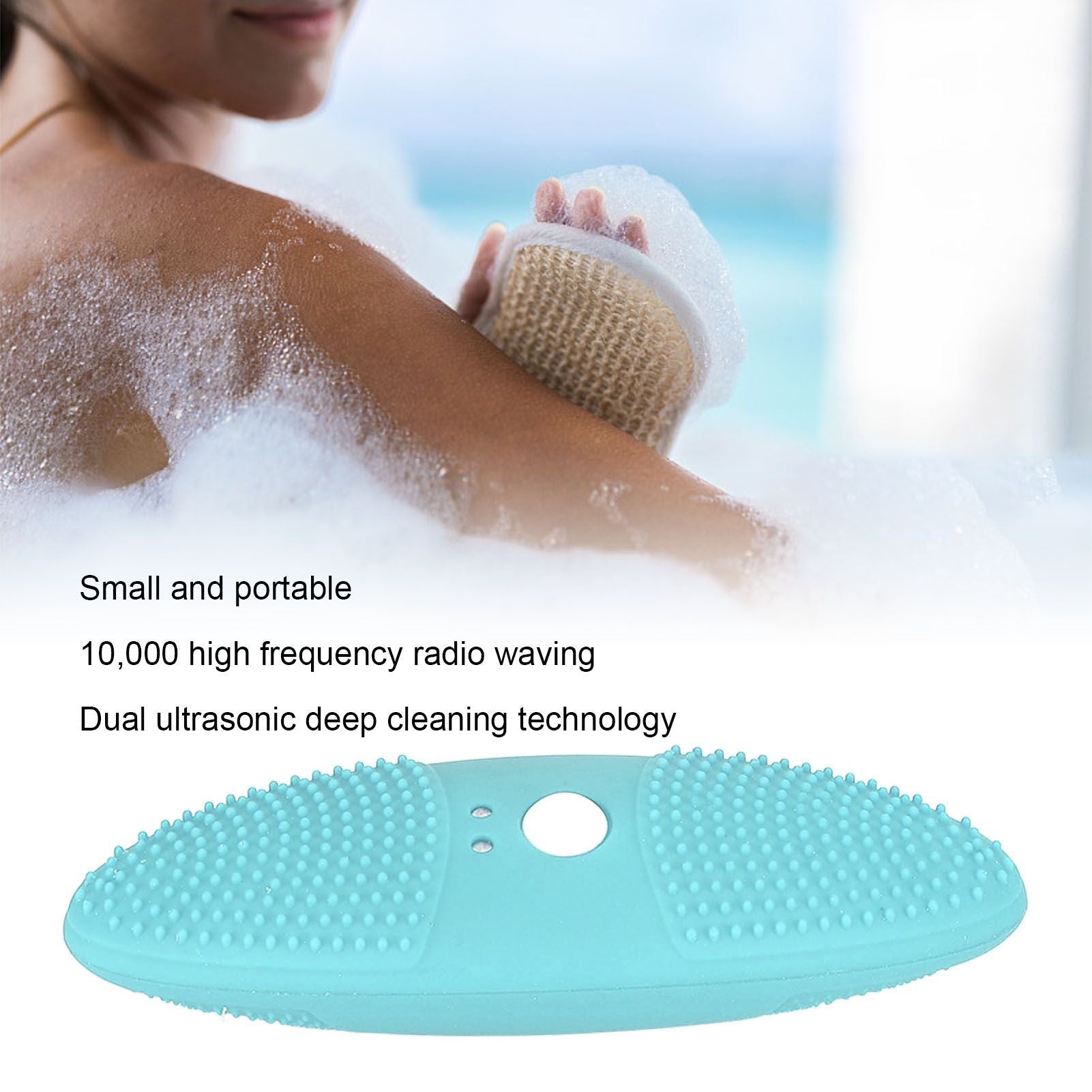 Ultrasonic Scrubber 3 Levels USB Charging High Frequency Vibration Dual Waving Ultrasonic Vegetable Washing V1294-YM0523-3113220045312
