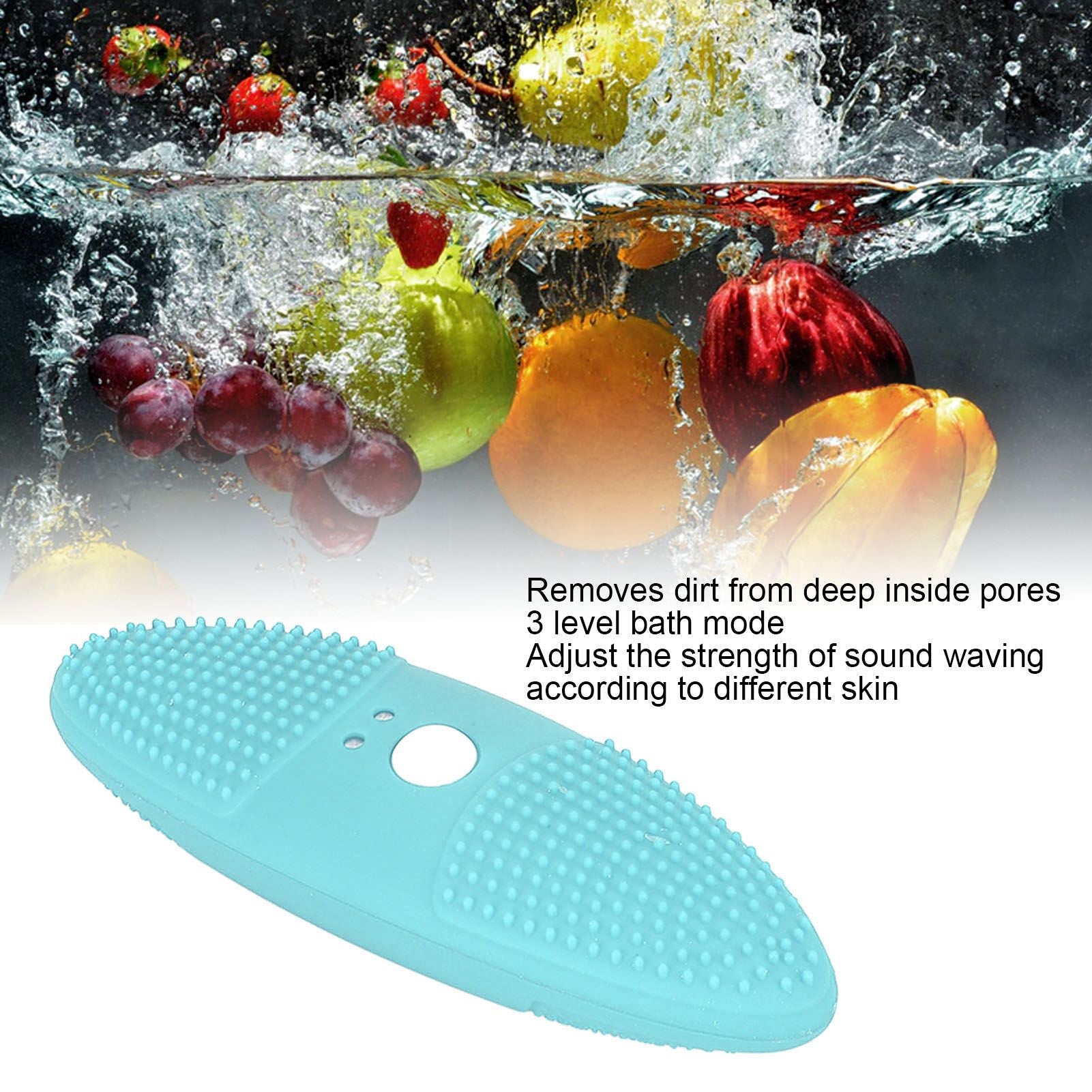 Ultrasonic Scrubber 3 Levels USB Charging High Frequency Vibration Dual Waving Ultrasonic Vegetable Washing V1294-YM0523-3113220045312