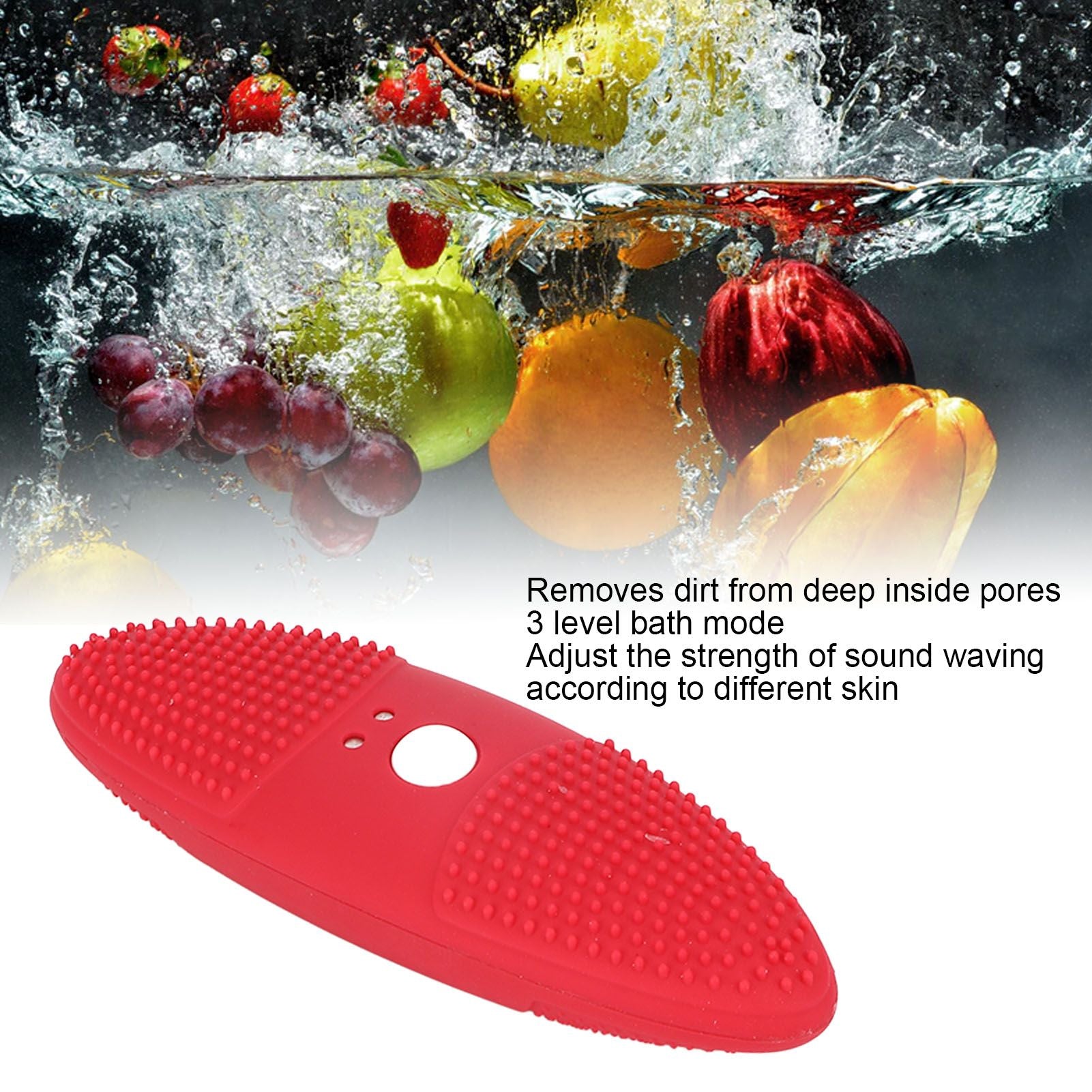 Ultrasonic Scrubber 3 Levels USB Charging High Frequency Vibration Dual Waving Ultrasonic Vegetable Washing V1294-YM0523-3113220045313