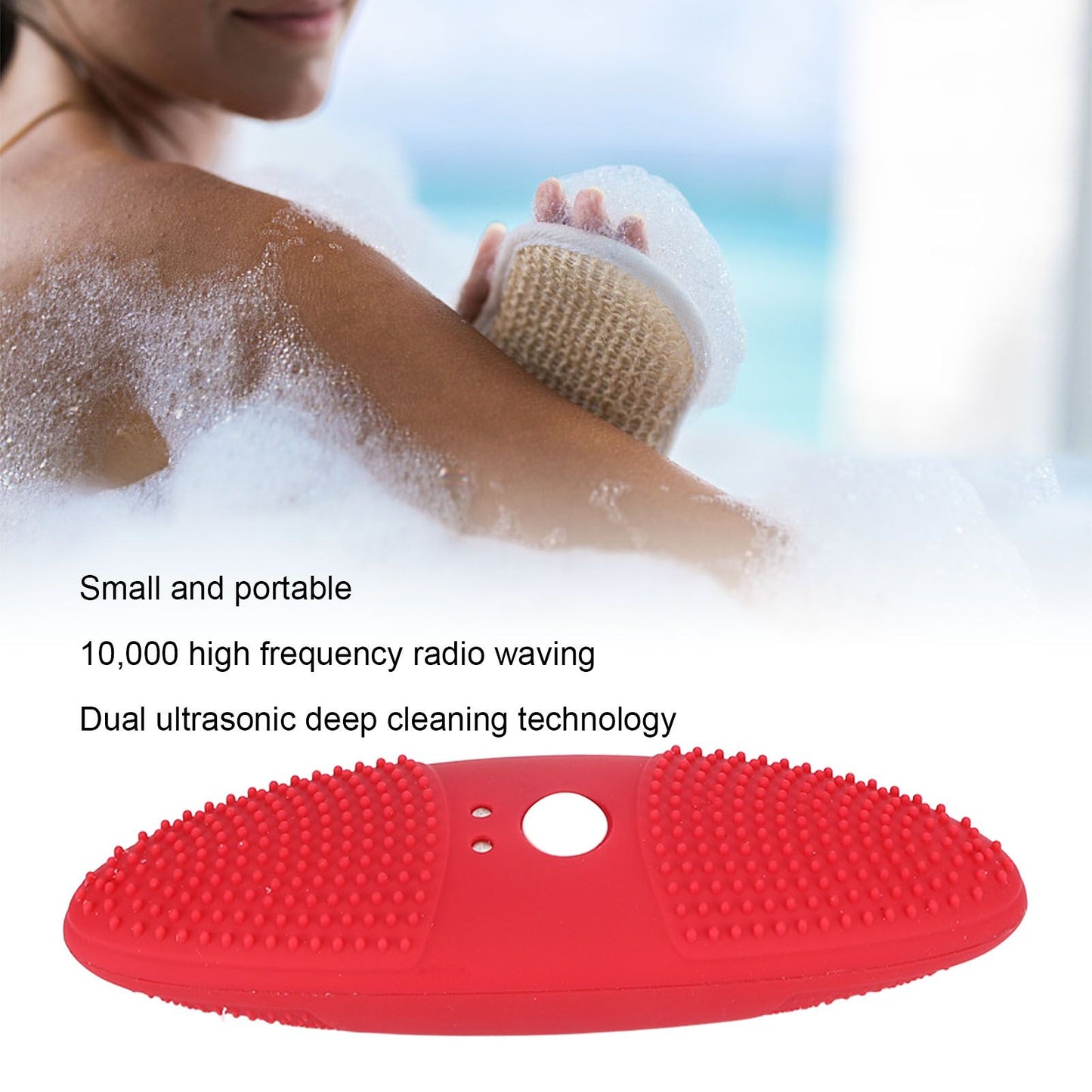 Ultrasonic Scrubber 3 Levels USB Charging High Frequency Vibration Dual Waving Ultrasonic Vegetable Washing V1294-YM0523-3113220045313