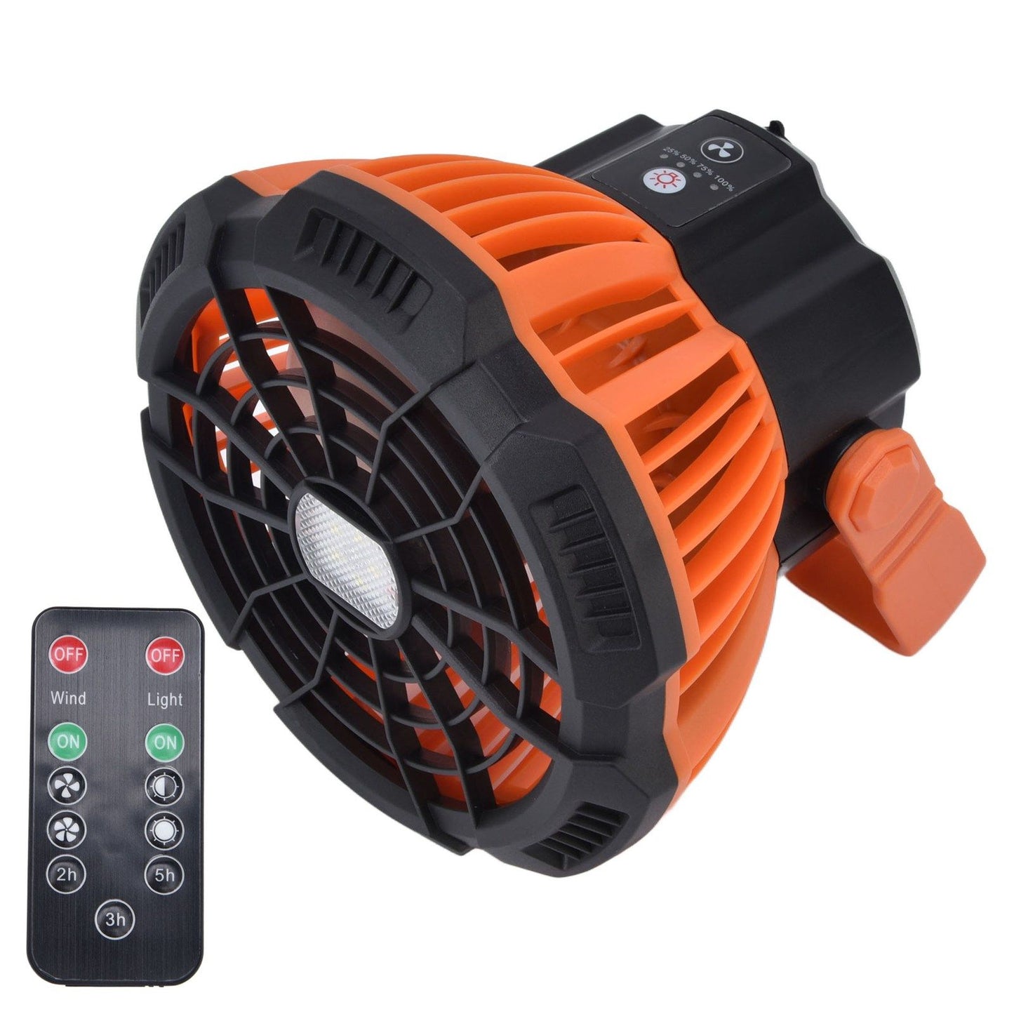 Camping Fan with Light Silent USB Charging 180 degrees Rotation Portable Hook Design 5 LED Fan for Tent V1294-YM0523-3113220048711