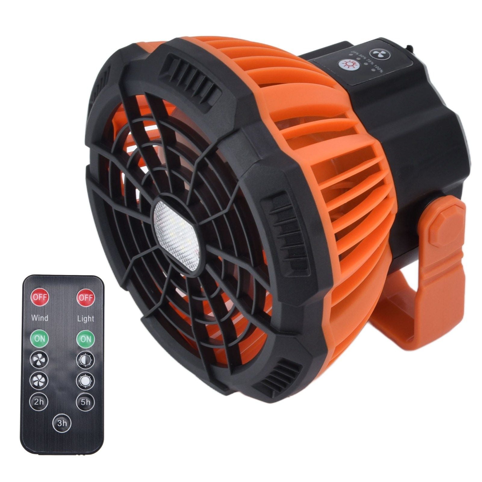 Camping Fan with Light Silent USB Charging 180 degrees Rotation Portable Hook Design 5 LED Fan for Tent V1294-YM0523-3113220048711