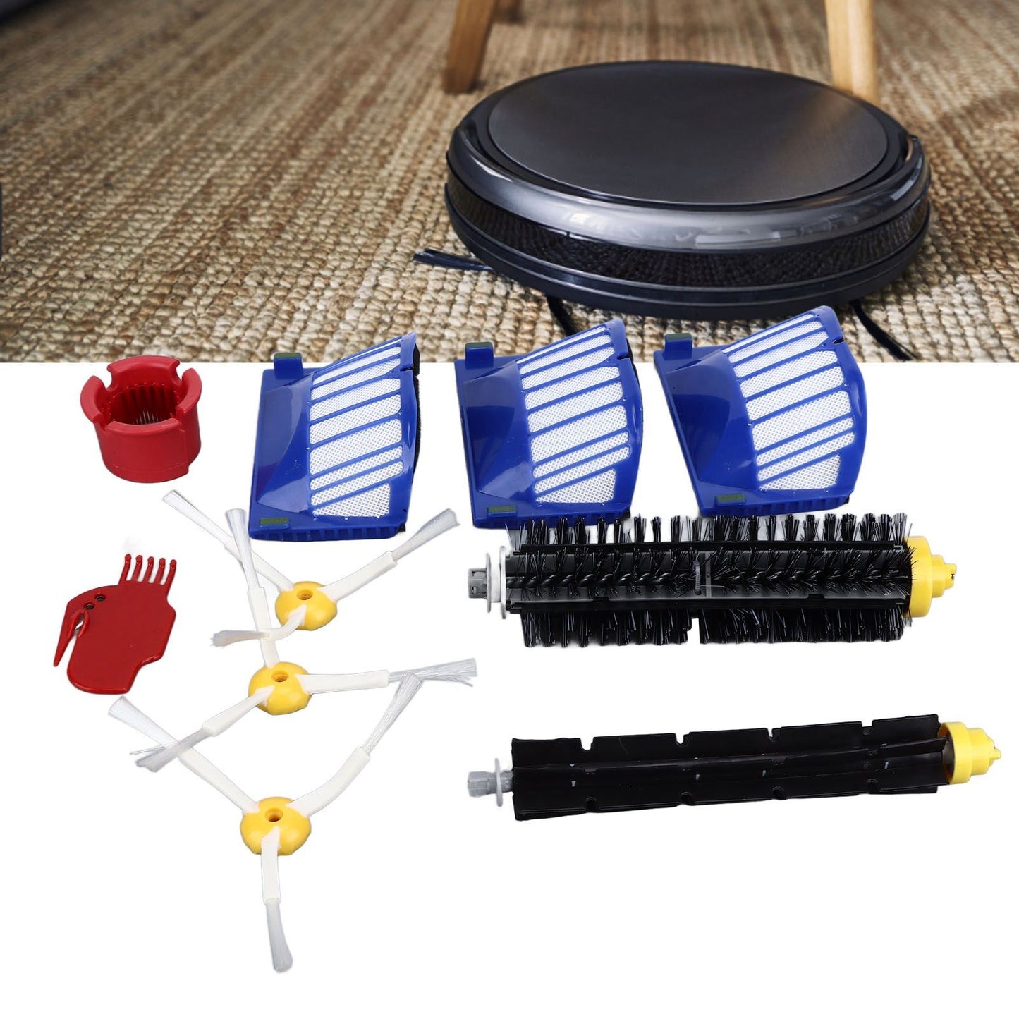 Roller Brush Filters Side Brushes Cleaner Kits Replacement Parts for Roomba 600 675 690 670 671 V1294-YM0523-3113220048811