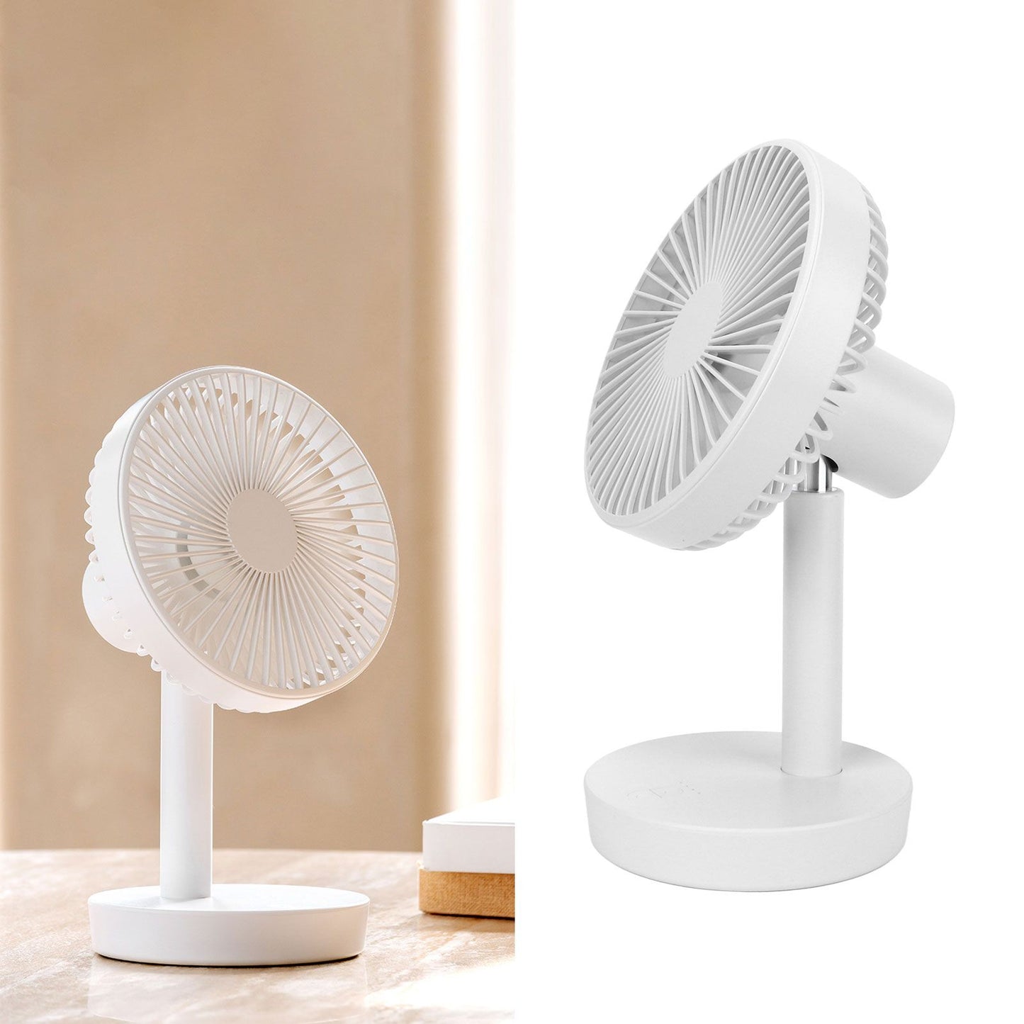 3 Speed USB Desktop Oscillating Fan 5 Blade Gentle Wind Small Personal Desk Fan with Automatic Moving Head V1294-YM0523-3113220050011
