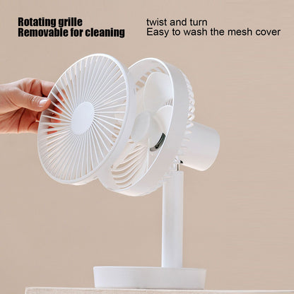 3 Speed USB Desktop Oscillating Fan 5 Blade Gentle Wind Small Personal Desk Fan with Automatic Moving Head V1294-YM0523-3113220050011