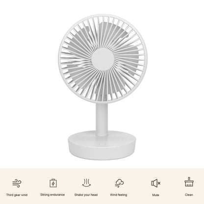 3 Speed USB Desktop Oscillating Fan 5 Blade Gentle Wind Small Personal Desk Fan with Automatic Moving Head V1294-YM0523-3113220050011