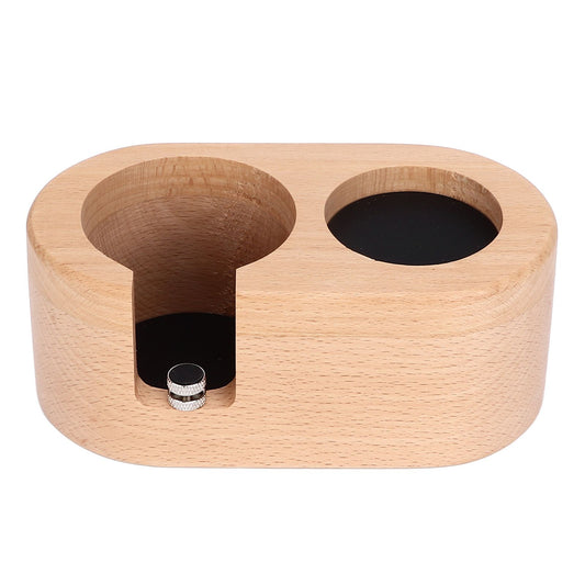 Coffee Filter Tamper Holder 58mm Aperture Coffee Knock Box Wood Texture Wooden Coffee Tamping Station with V1294-YM0523-3113220050611