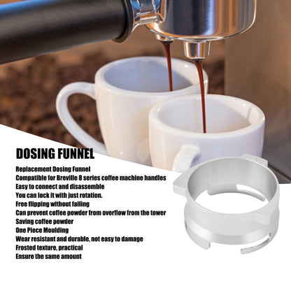 54mm Dosing Funnel Aluminum Alloy Rotatable Coffee Powder Dosing Ring for Breville 8 Series V1294-YM0523-3113220050811