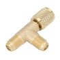 Quick Coupler Tee Adapter with Valve Core Brass 1/4in SAE Sturdy Structure for R22 R12 R134 V1294-YM0523-3113220052311