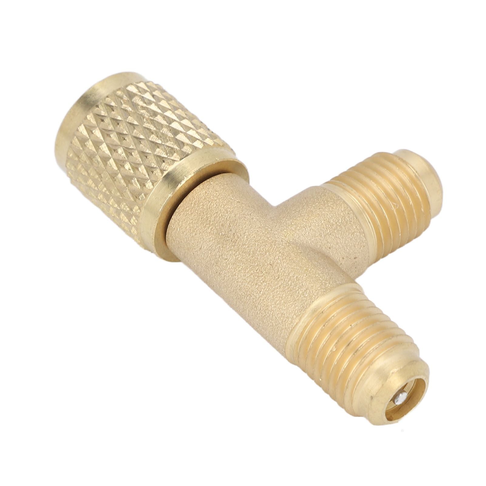 Quick Coupler Tee Adapter with Valve Core Brass 1/4in SAE Sturdy Structure for R22 R12 R134 V1294-YM0523-3113220052311