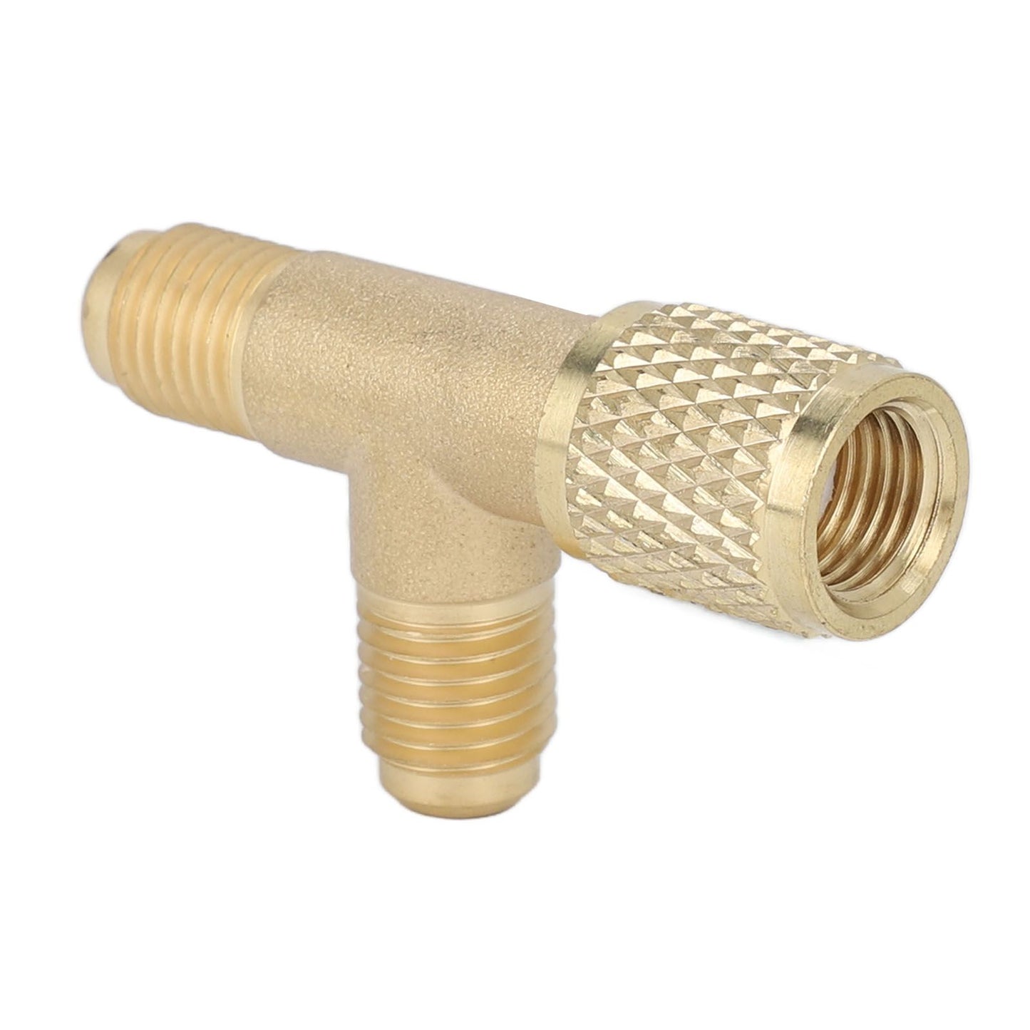 Quick Coupler Tee Adapter with Valve Core Brass 1/4in SAE Sturdy Structure for R22 R12 R134 V1294-YM0523-3113220052311