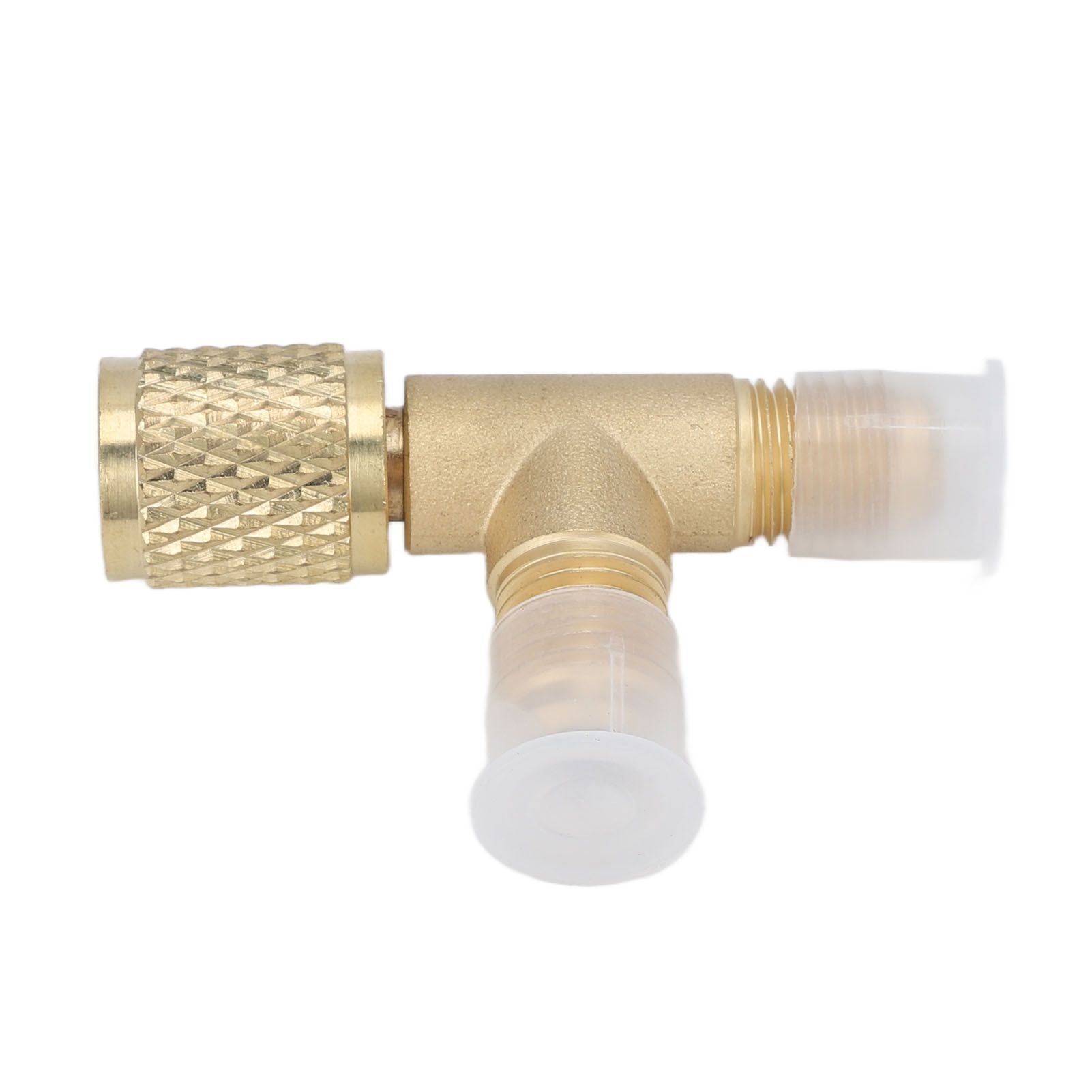 Quick Coupler Tee Adapter with Valve Core Brass 1/4in SAE Sturdy Structure for R22 R12 R134 V1294-YM0523-3113220052311