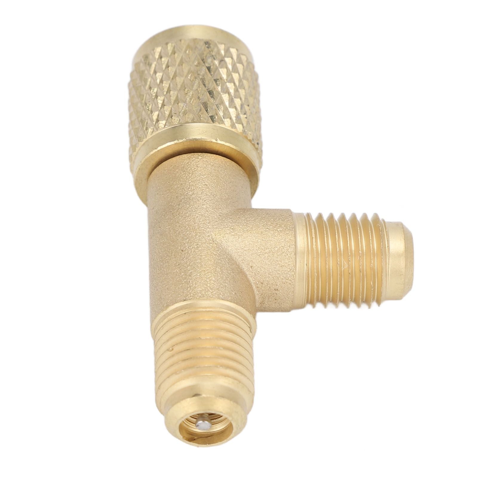 Quick Coupler Tee Adapter with Valve Core Brass 1/4in SAE Sturdy Structure for R22 R12 R134 V1294-YM0523-3113220052311
