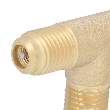 Quick Coupler Tee Adapter with Valve Core Brass 1/4in SAE Sturdy Structure for R22 R12 R134 V1294-YM0523-3113220052311
