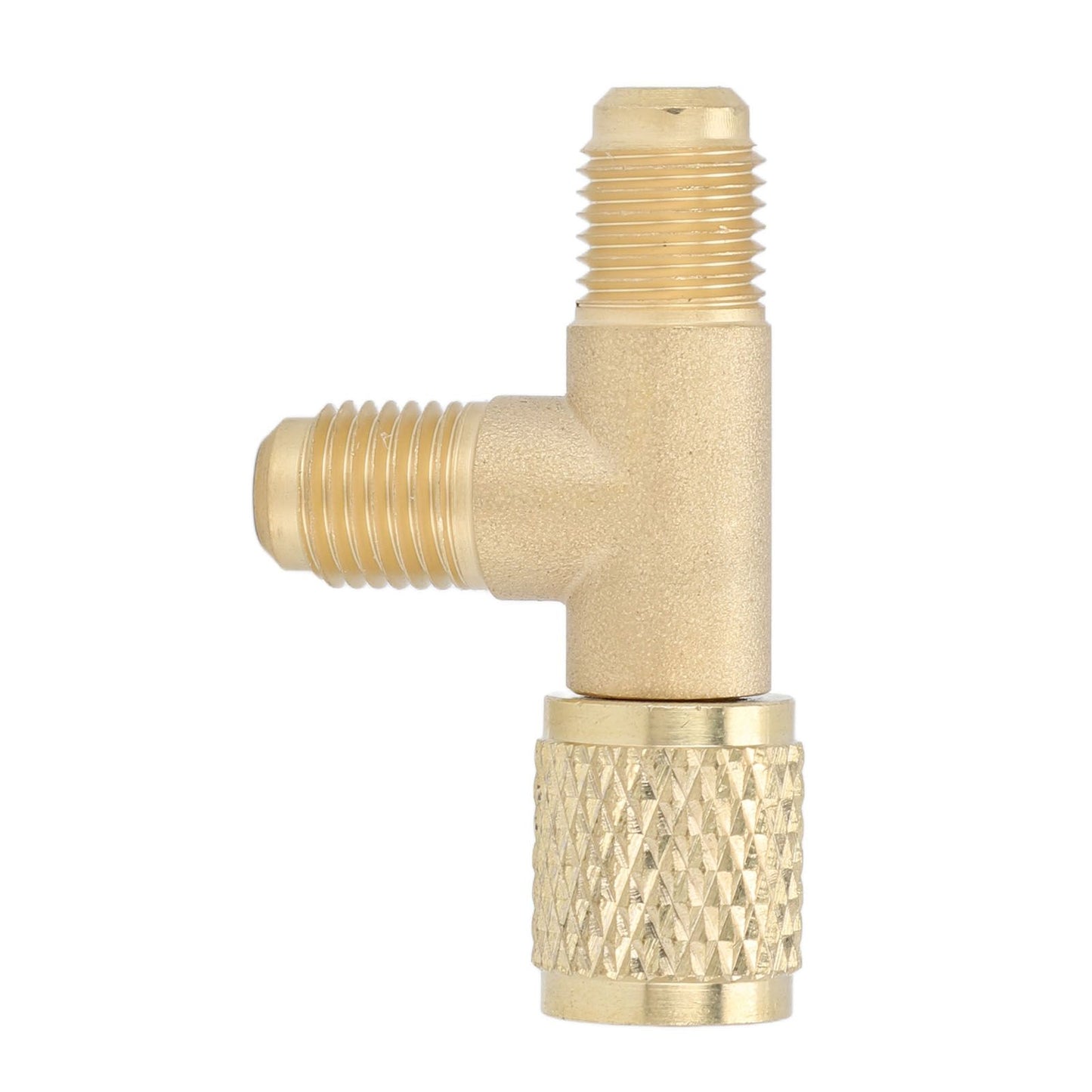 Quick Coupler Tee Adapter with Valve Core Brass 1/4in SAE Sturdy Structure for R22 R12 R134 V1294-YM0523-3113220052311