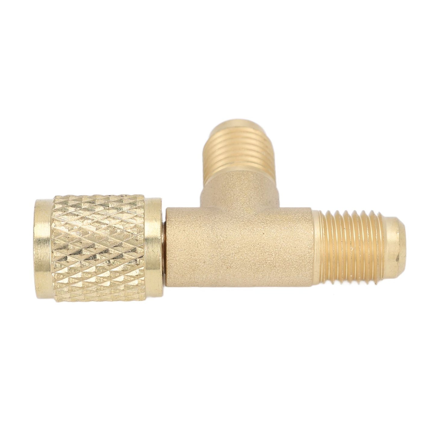 Quick Coupler Tee Adapter with Valve Core Brass 1/4in SAE Sturdy Structure for R22 R12 R134 V1294-YM0523-3113220052311
