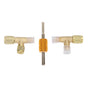 1/4in Valves Core Brass Tee Adapter Quick Coupler Access Tee Fittings for Vacuum Gauge R22 R12 R134 V1294-YM0523-3113220052511