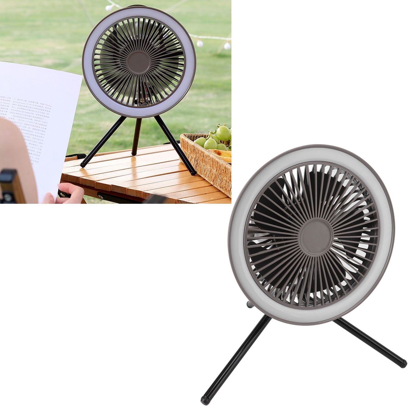 Camping Light Fan 3 Level Wind Adjustment USB Charging 3.7V 2A Hanging Camping Lights Tent Fan with Bracket V1294-YM0523-3113220052712