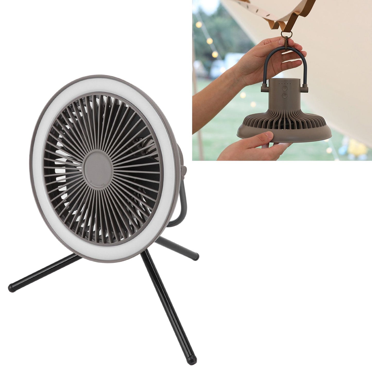 Camping Light Fan 3 Level Wind Adjustment USB Charging 3.7V 2A Hanging Camping Lights Tent Fan with Bracket V1294-YM0523-3113220052712