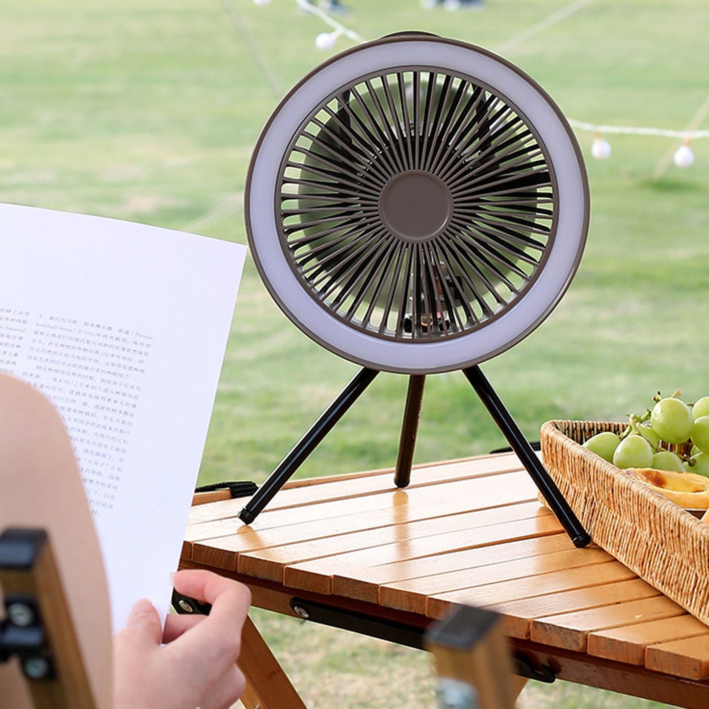 Camping Light Fan 3 Level Wind Adjustment USB Charging 3.7V 2A Hanging Camping Lights Tent Fan with Bracket V1294-YM0523-3113220052712