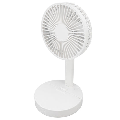 USB Desktop Fan Foldable Rechargeable Battery Makeup Mirror Function Bottom Silicone 3 Speeds White Mini Fan V1294-YM0523-3113220054311