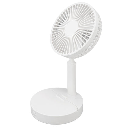 USB Desktop Fan Foldable Rechargeable Battery Makeup Mirror Function Bottom Silicone 3 Speeds White Mini Fan V1294-YM0523-3113220054311
