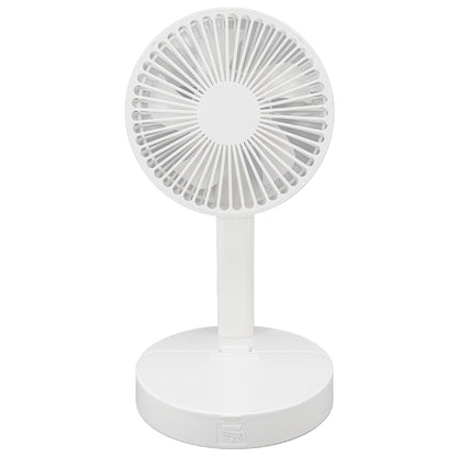 USB Desktop Fan Foldable Rechargeable Battery Makeup Mirror Function Bottom Silicone 3 Speeds White Mini Fan V1294-YM0523-3113220054311