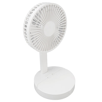 USB Desktop Fan Foldable Rechargeable Battery Makeup Mirror Function Bottom Silicone 3 Speeds White Mini Fan V1294-YM0523-3113220054311